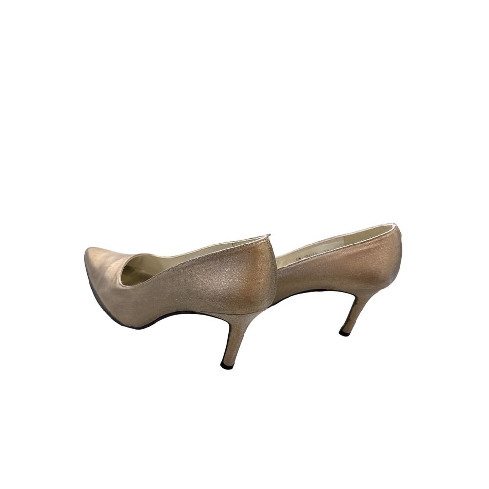 Stuart Weizman Women’s Gold Shimmering Shoes Heel… - image 4